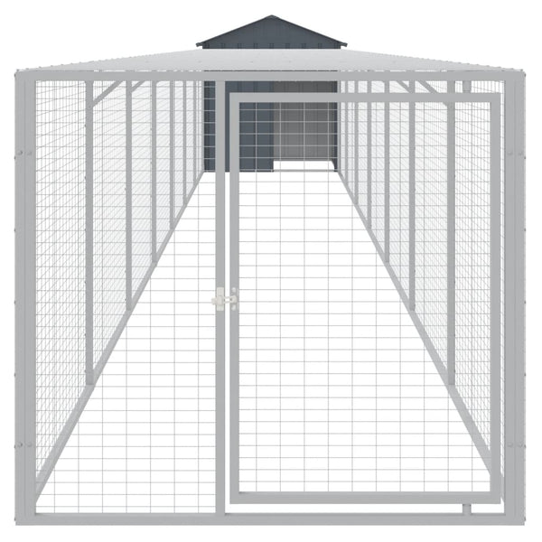 Chicken Cage With Run Anthracite 117X813x123 Cm Galvanised Steel Small Animal Cages & Hutches
