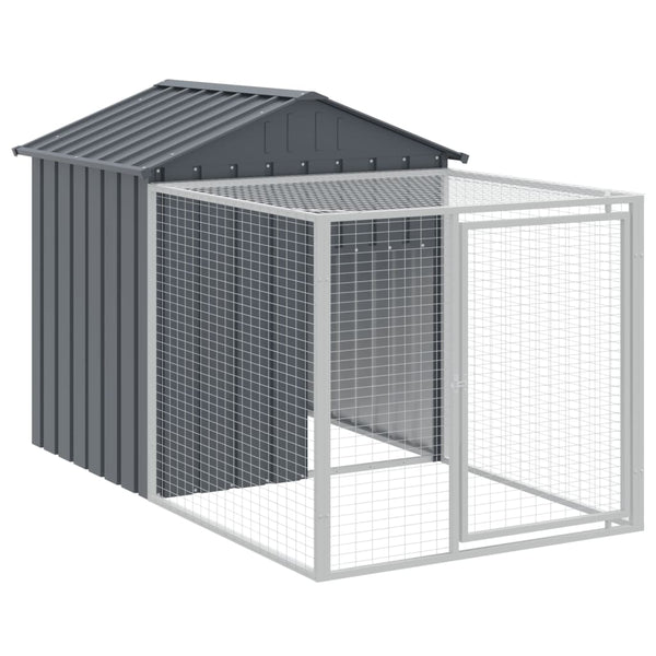 Chicken Cage With Run Anthracite 117X813x123 Cm Galvanised Steel Small Animal Cages & Hutches