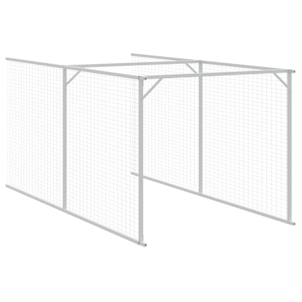 Dog House With Run Anthracite 110X609x110 Cm Galvanised Steel Dog Kennels