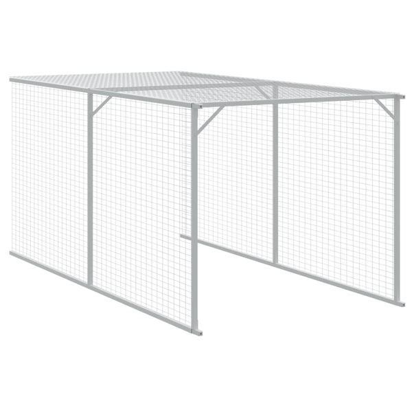 Vidaxl Chicken Cage With Run Light Grey 110X405x110 Cm Galvanised Steel Small Animal Cages & Hutches
