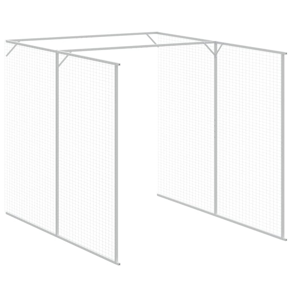 Dog House With Run Light Grey 165X455x181 Cm Galvanised Steel Dog Cages
