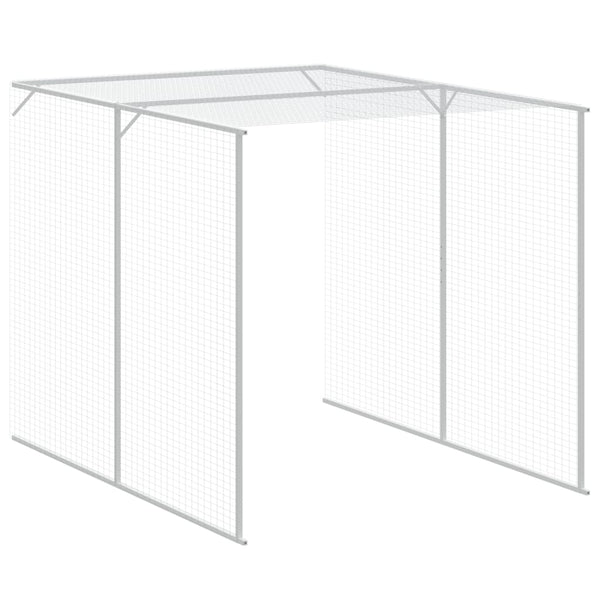Chicken Cage With Run Anthracite 165X455x181 Cm Galvanised Steel Small Animal Cages & Hutches