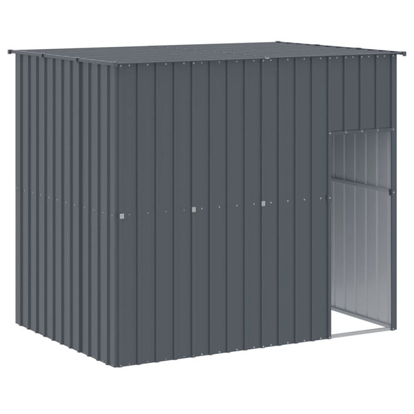 Dog House With Run Anthracite 214X253x181 Cm Galvanised Steel Dog Cages