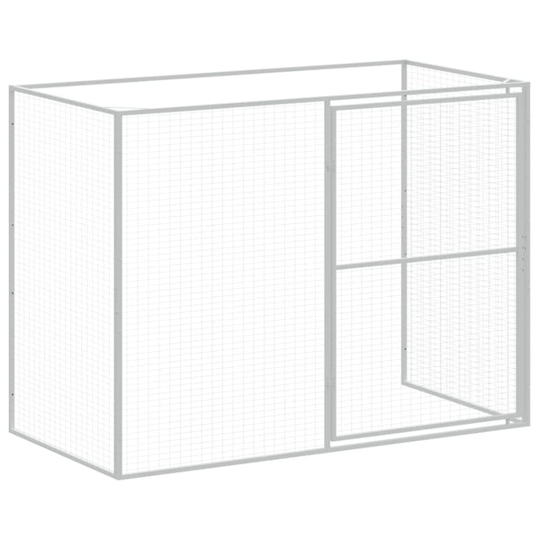 Dog House With Run Anthracite 214X253x181 Cm Galvanised Steel Dog Cages