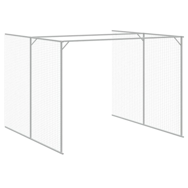 Dog House With Run Anthracite 214X457x181 Cm Galvanised Steel Dog Cages