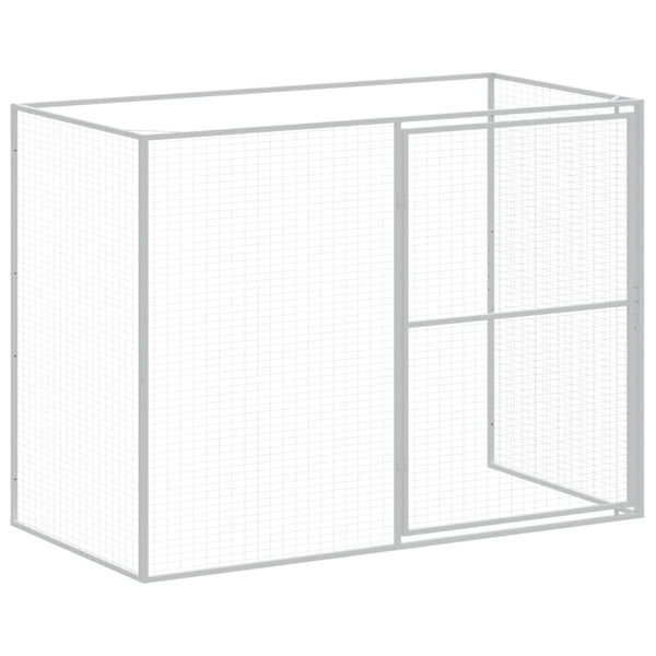 Dog House With Run Anthracite 214X661x181 Cm Galvanised Steel Dog Cages