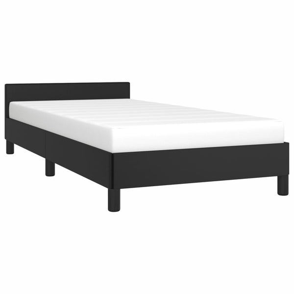 Bed Frame Black 107X203 Cm King Single Size Faux Leather King Single Bed Frames