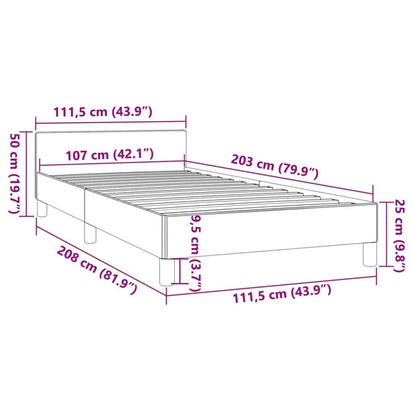 Bed Frame Black 107X203 Cm King Single Size Faux Leather King Single Bed Frames