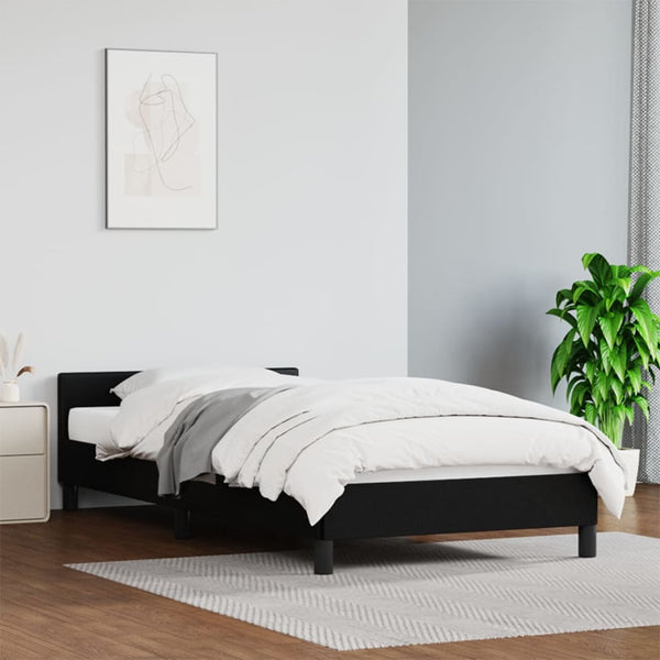 Bed Frame Black 107X203 Cm King Single Size Faux Leather King Single Bed Frames
