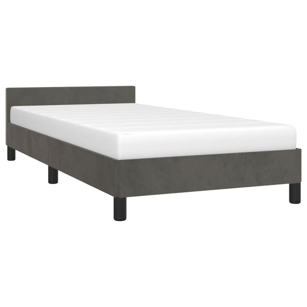 Bed Frame Dark Grey 107X203 Cm King Single Size Velvet King Single Bed Frames
