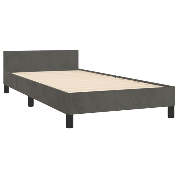 Bed Frame Dark Grey 107X203 Cm King Single Size Velvet King Single Bed Frames