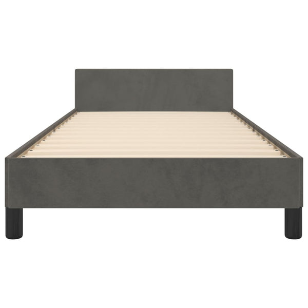 Bed Frame Dark Grey 107X203 Cm King Single Size Velvet King Single Bed Frames