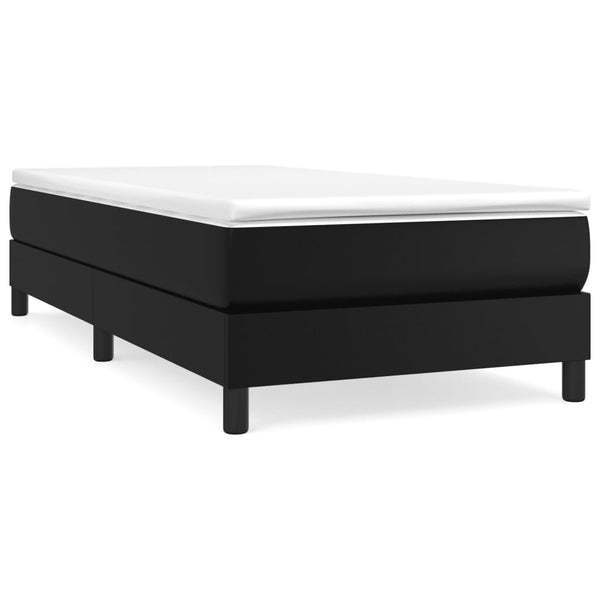 Vidaxl Box Spring Bed Without Mattress Black King Single Size Faux Leather Single Bed Frames