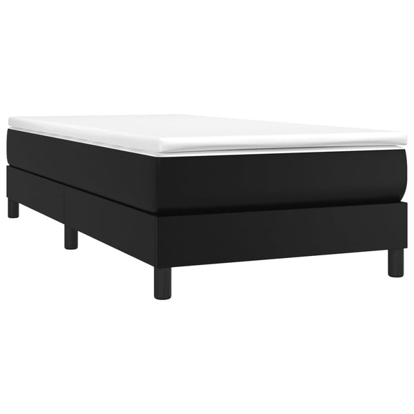 Vidaxl Box Spring Bed Without Mattress Black King Single Size Faux Leather Single Bed Frames
