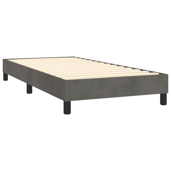 Box Spring Bed Frame Dark Grey 100X200 Cm Velvet Double Bed Frames