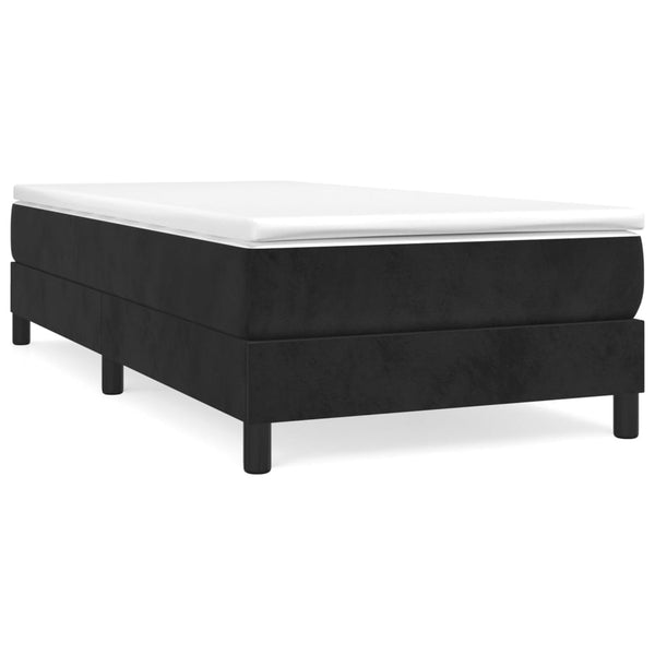 Box Spring Bed Frame Black 100X200 Cm Velvet Double Bed Frames