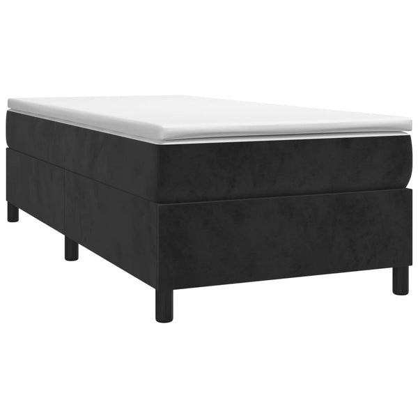 Box Spring Bed Frame Black 107X203 Cm King Single Size Velvet King Single Bed Frames