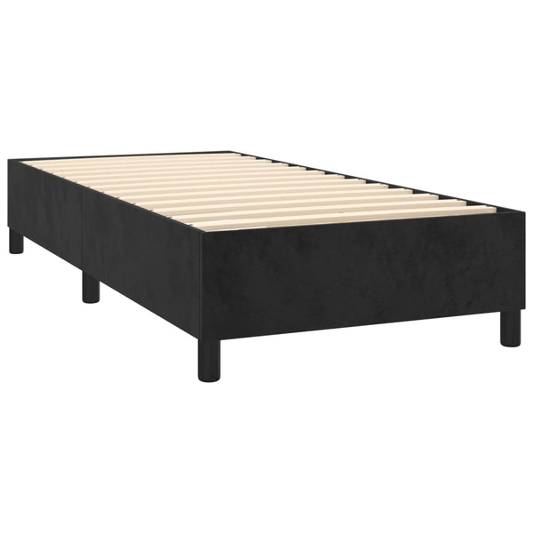 Box Spring Bed Frame Black 107X203 Cm King Single Size Velvet King Single Bed Frames