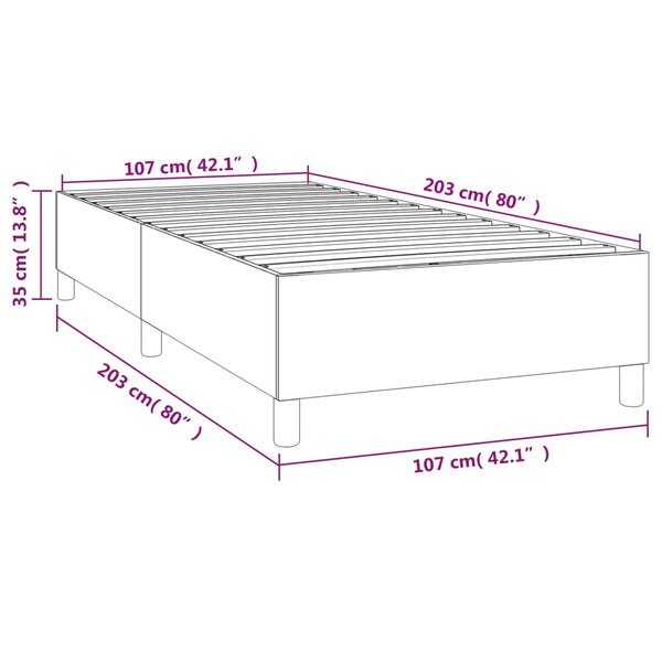 Box Spring Bed Frame Black 107X203 Cm King Single Size Velvet King Single Bed Frames