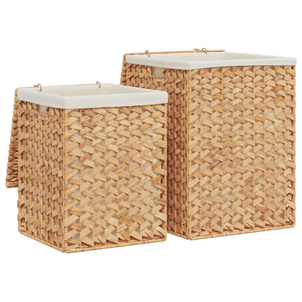 Laundry Baskets 2 Pcs Water Hyacinth Laundry Baskets & Hampers
