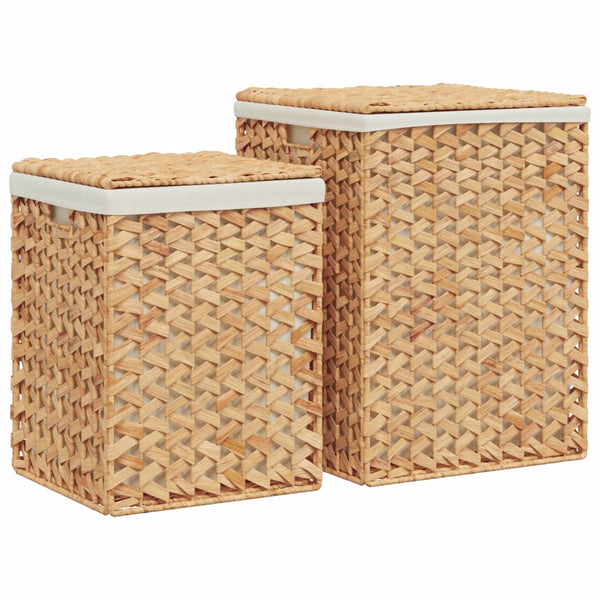 Laundry Baskets 2 Pcs Water Hyacinth Laundry Baskets & Hampers