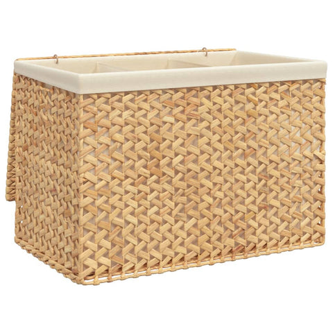 Laundry Basket With 3 Sections 75X42.5X52 Cm Water Hyacinth Laundry Baskets & Hampers