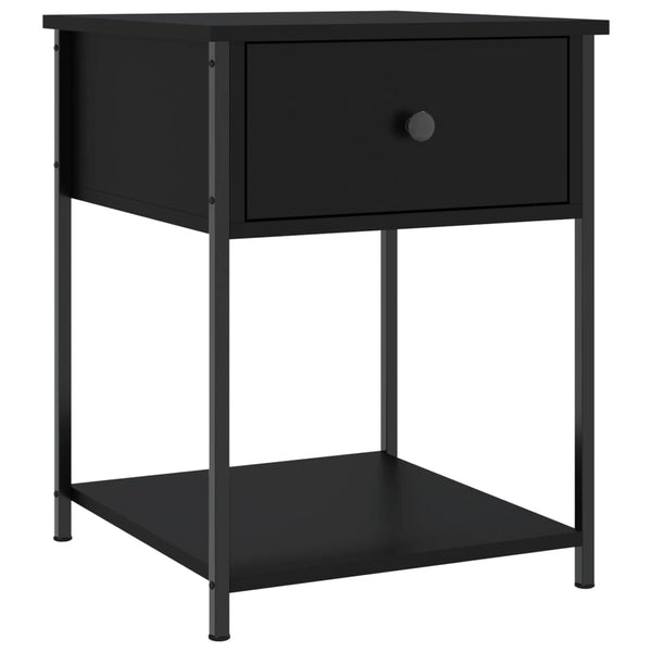 2 Pcs Black 44X45x58 Cm Engineered Wood Bedside Tables