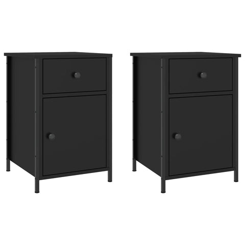 Bedside Cabinets 2 Pcs Black 40X42x60 Cm Engineered Wood Bedside Tables