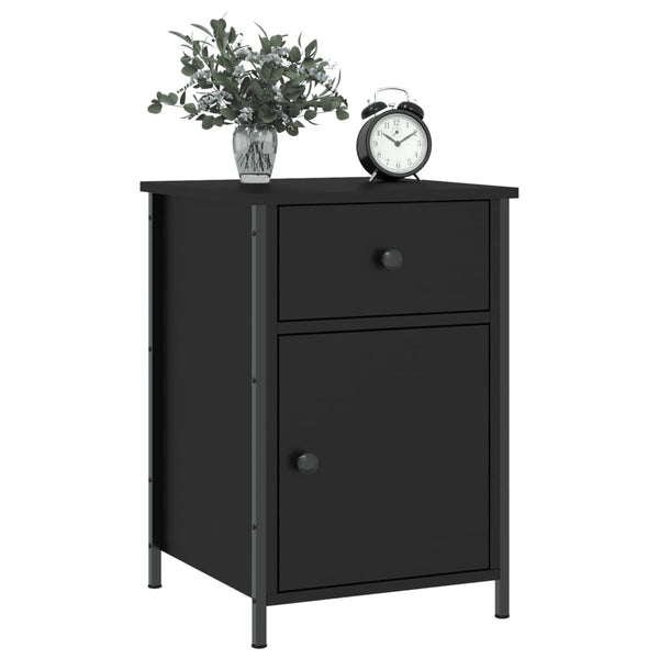 Bedside Cabinets 2 Pcs Black 40X42x60 Cm Engineered Wood Bedside Tables