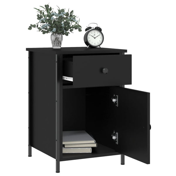 Bedside Cabinets 2 Pcs Black 40X42x60 Cm Engineered Wood Bedside Tables