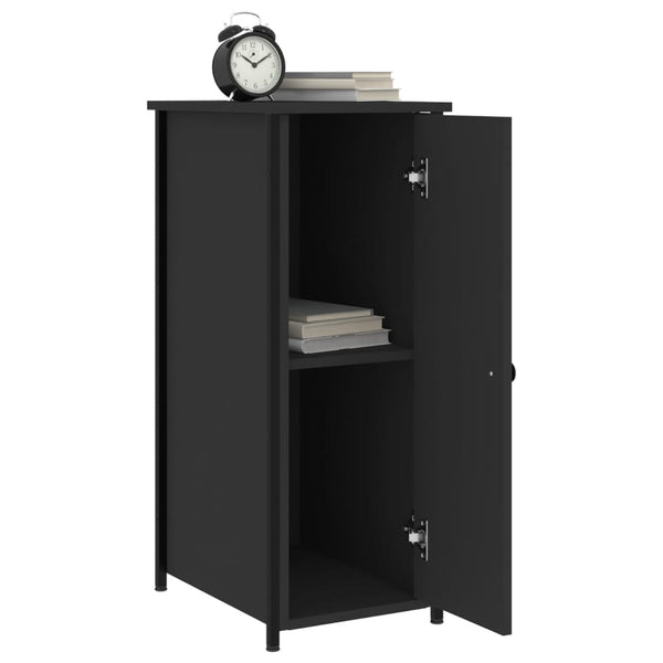 Bedside Cabinets 2 Pcs Black 32X42x80 Cm Engineered Wood Bedside Tables