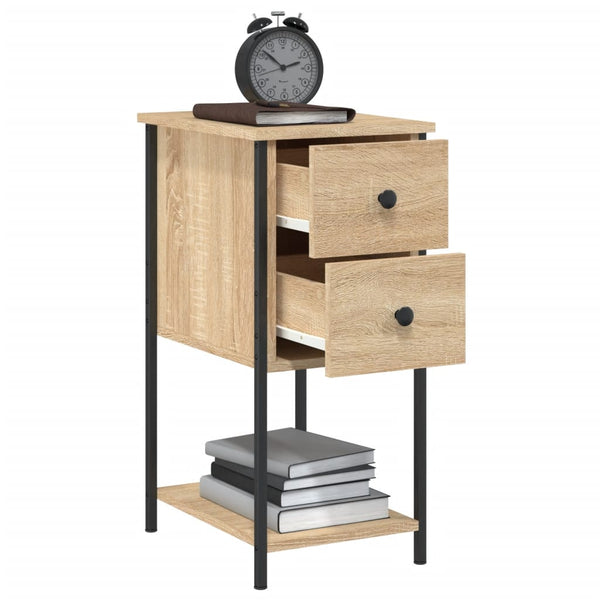 Vidaxl Bedside Cabinets 2 Pcs Sonoma Oak 32X42x70 Cm Engineered Wood Bedside Tables
