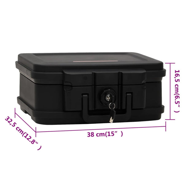 Safe Box Black 38X32.5X16.5 Cm Polypropylene