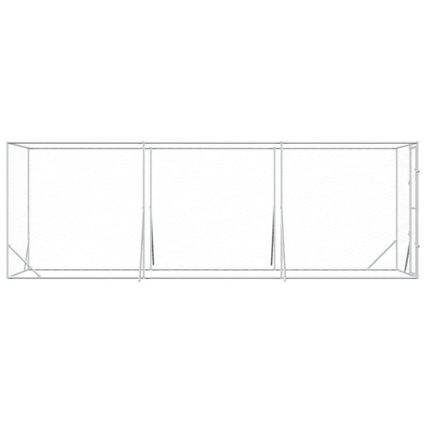 Vidaxl Outdoor Dog Kennel Silver 2X6x2 M Galvanised Steel Dog Kennels