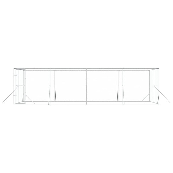 Vidaxl Outdoor Dog Kennel Silver 8X4x2 M Galvanised Steel Dog Kennels