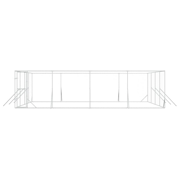 Galvanised Steel Outdoor Dog Kennel 8X8x2 M Silver Dog Kennels