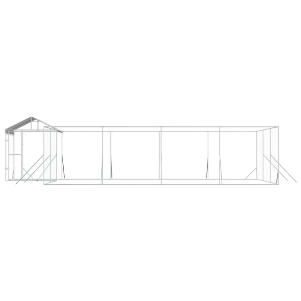 Vidaxl Outdoor Dog Kennel With Roof Silver 10X6x2.5 M Galvanised Steel Dog Kennels