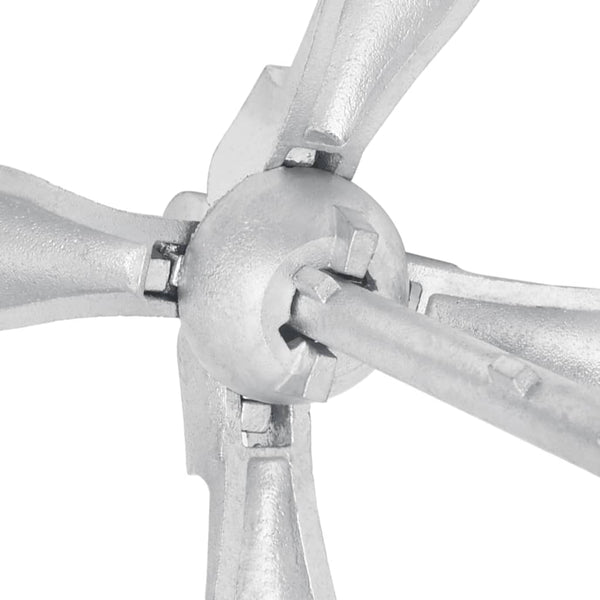 Vidaxl Folding Anchor With Rope Silver 2.5 Kg Malleable Iron Marine Rope