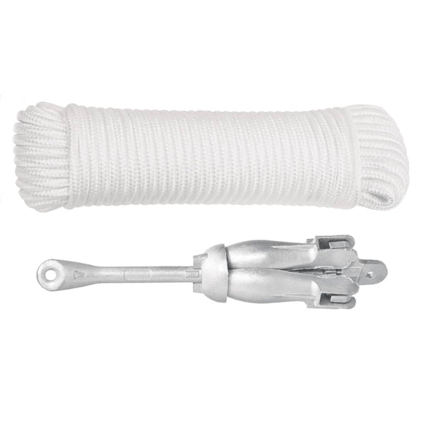 Folding Anchor With Rope Silver 3.2 Kg Malleable Iron Other Water Sports Equipment