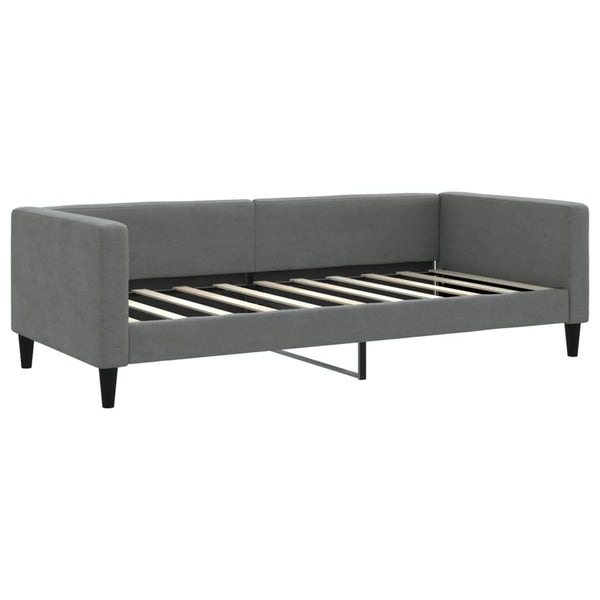 Day Bed Dark Grey 92X187 Cm Single Size Fabric Single Bed Frames