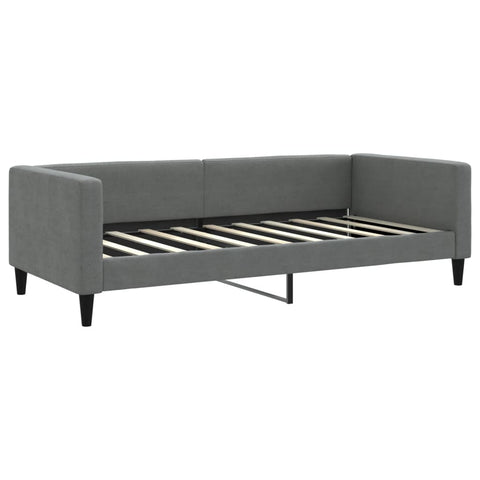 Day Bed Dark Grey 92X187 Cm Single Size Fabric Single Bed Frames