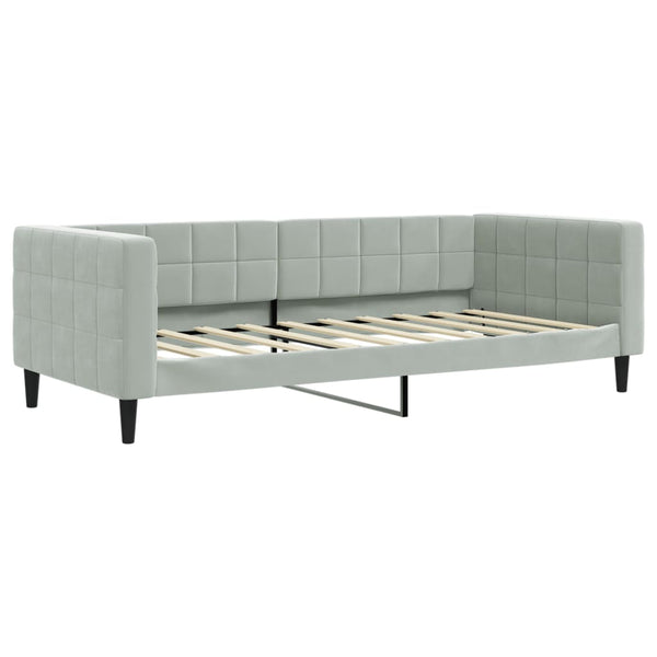 Vidaxl Day Bed Without Mattress Light Grey 90X190 Cm Velvet Sofas Armchairs & Couches