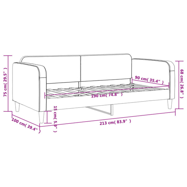 Vidaxl Day Bed Without Mattress Dark Grey 90X190 Cm Fabric Sofa Beds