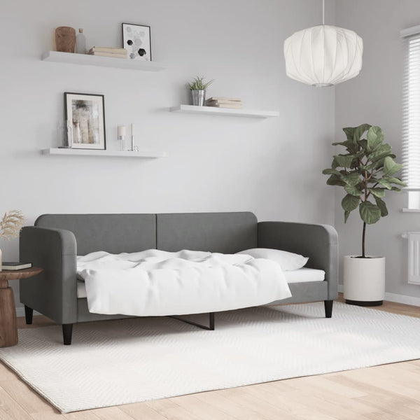 Vidaxl Day Bed Without Mattress Dark Grey 90X190 Cm Fabric Sofa Beds