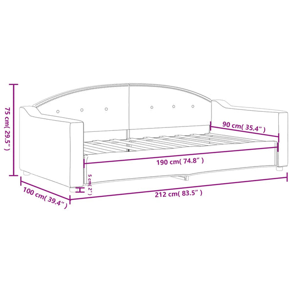 Vidaxl Day Bed Without Mattress Dark Grey 90X190 Cm Fabric Sofa Beds