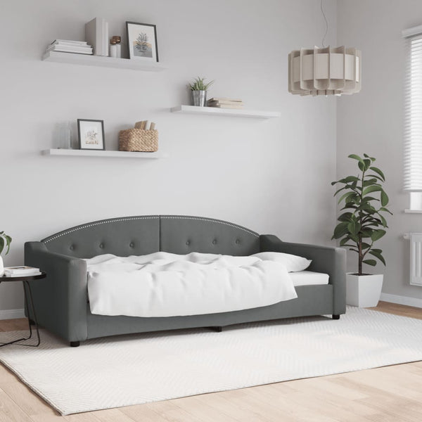Vidaxl Day Bed Without Mattress Dark Grey 90X190 Cm Fabric Sofa Beds