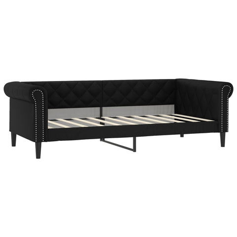 Single Bed Frames Day Bed Black 92X187 Cm Single Size Faux Leather