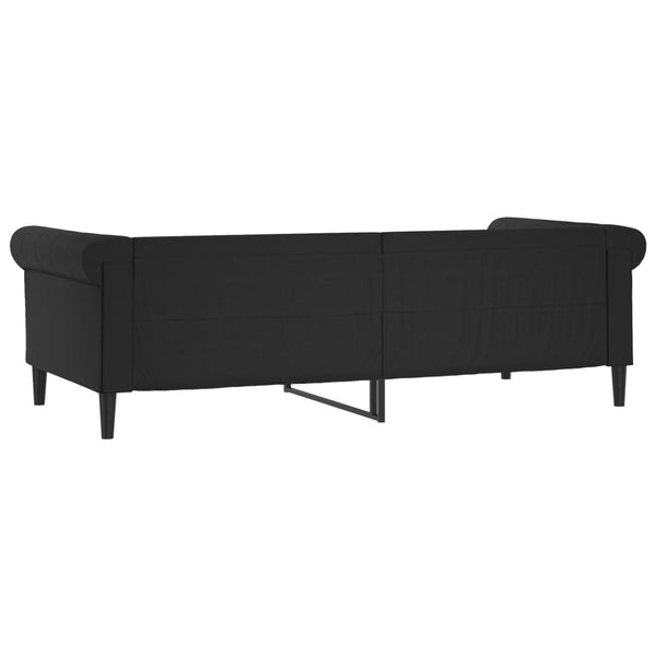 Single Bed Frames Day Bed Black 92X187 Cm Single Size Faux Leather