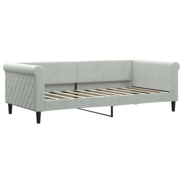 Vidaxl Day Bed Without Mattress Light Grey 90X190 Cm Velvet Sofa Beds