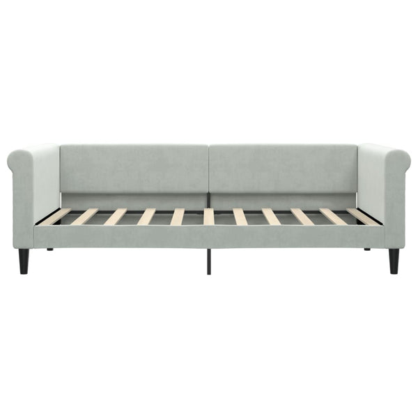 Vidaxl Day Bed Without Mattress Light Grey 90X190 Cm Velvet Sofa Beds